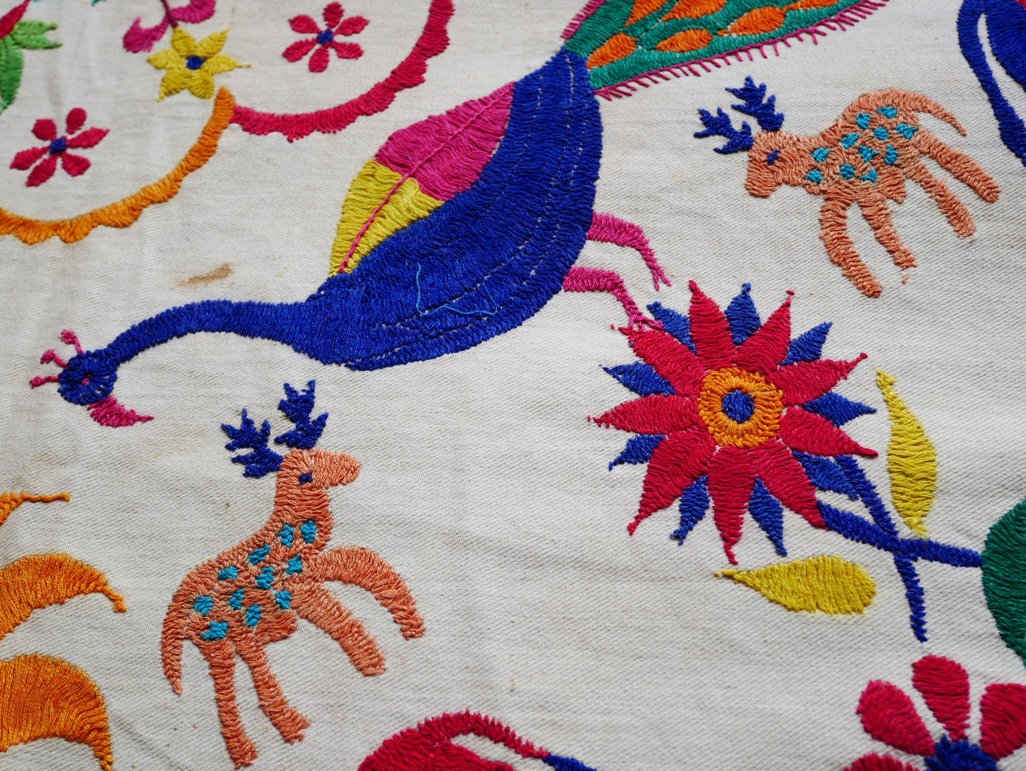 Authentic vintage wedding decor - boho bedding - Indian ceiling decor, wall hanging or bed throw- Banjara embroidery
