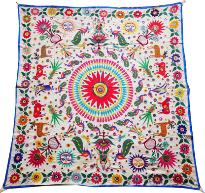 Boho Wandteppich, authentische indische Hochzeitsdekoration für böhmische Schlafzimmerdekoration | Vintage Banjara-Stickerei-Deckenwandbehang | Bettüberwurf