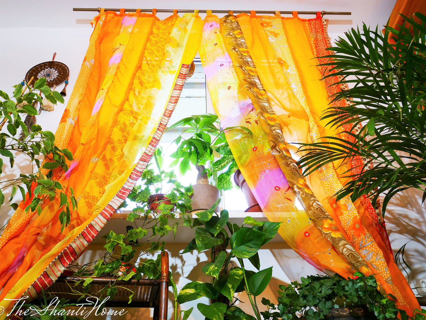 Boho curtains Indian saree curtain | handmade patchwork curtains for bohemian window decor