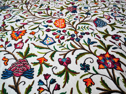 Bohemian bedding "Dream of Kashmir" hand embroidered bedspread double bed