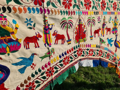 Vintage door valance - colorful Toran - Indian window topper | authentic tribal door decor | boho wall tapestry - bohemian curtain
