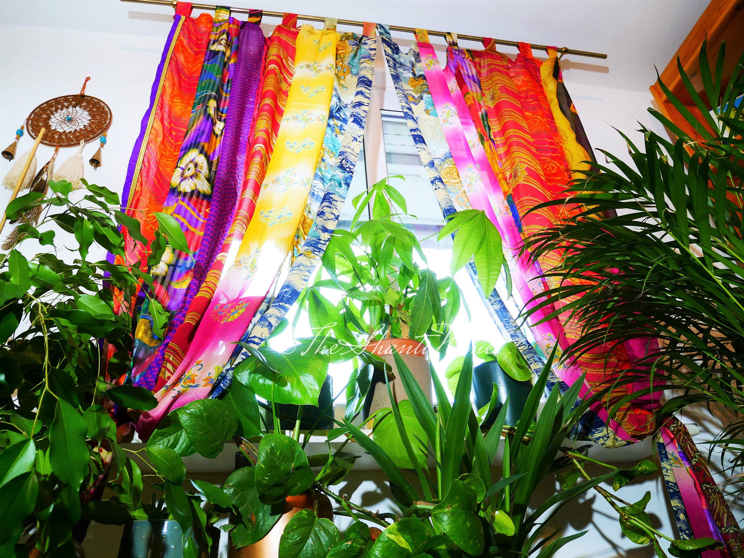 Boho saree curtains - door curtains multicolored - Hippie style curtain